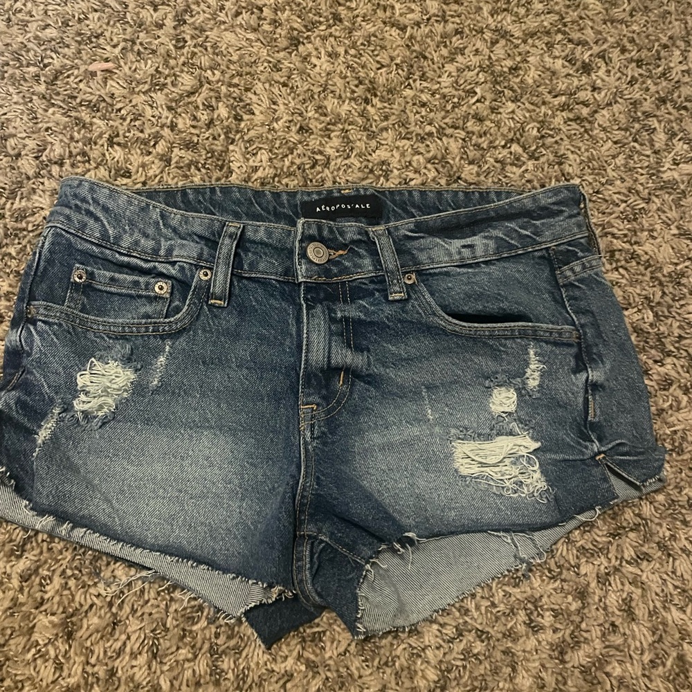 Aeropostale  Women's  low rise Blue Denim Shorts